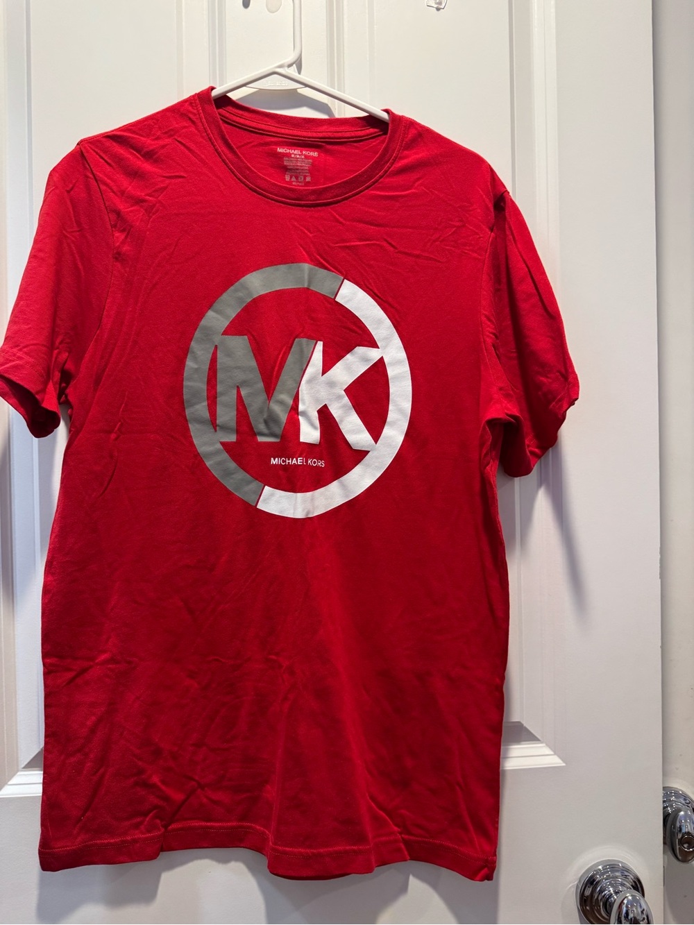 Michael Kors Red MK Logo Graphic T-Shirt Size M